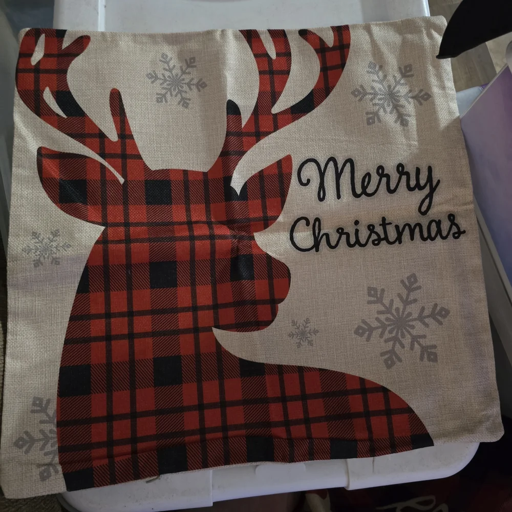 Holiday Christmas Heavy Pillow Cover 4pc Set - Red and Black Plaid